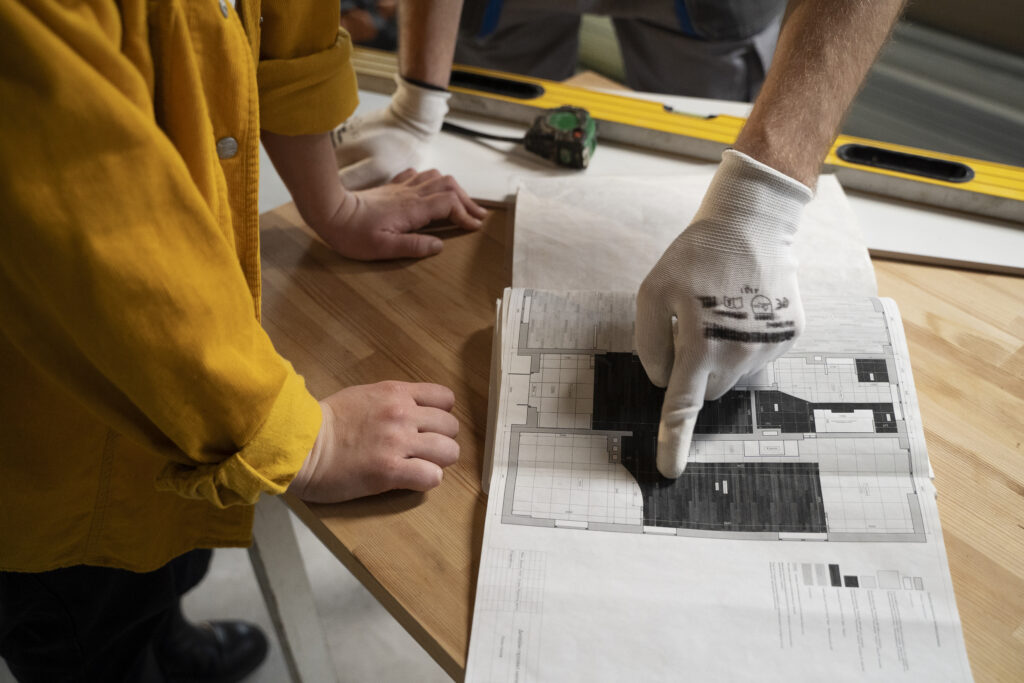 tiler working renovation apartment